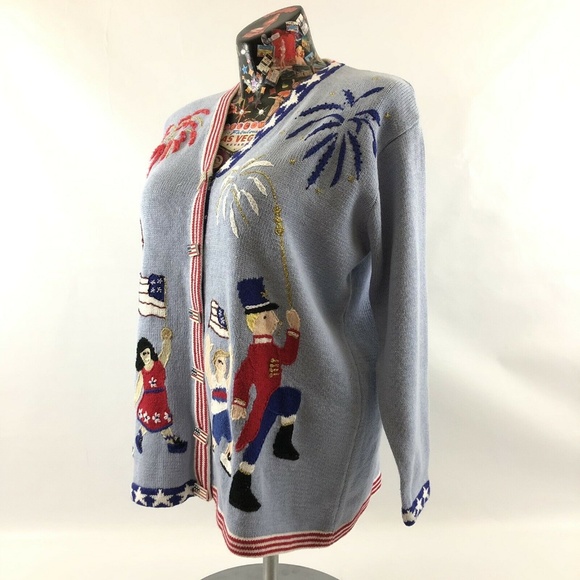 HSN Storybook Knits Sweater Large 4th of July - Picture 4 of 8